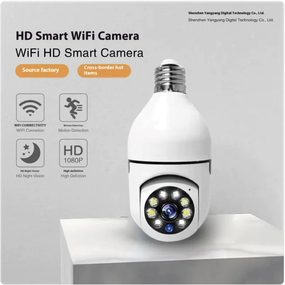 🔐Purrrfectly Secure: 360° Smart Bulb Security Camera