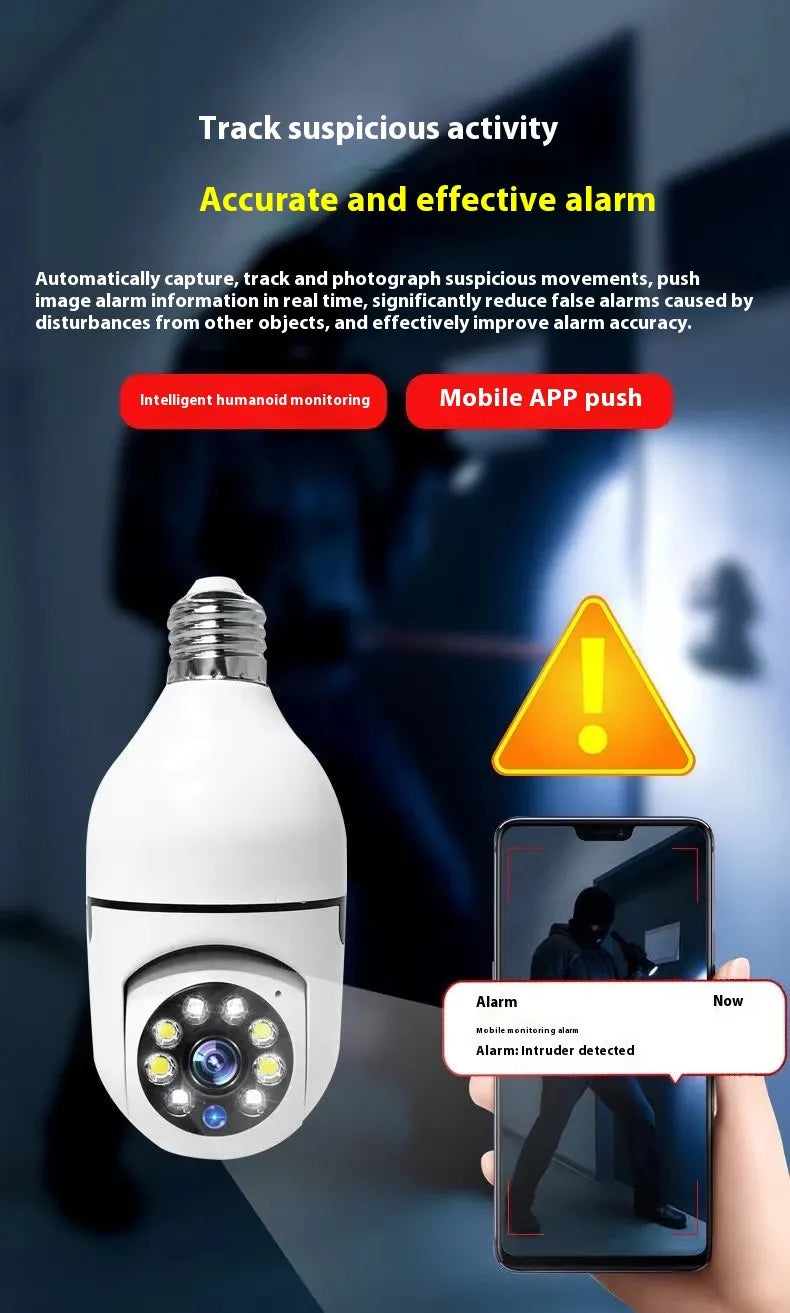 🔐Purrrfectly Secure: 360° Smart Bulb Security Camera