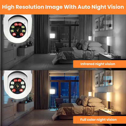 🔐Purrrfectly Secure: 360° Smart Bulb Security Camera