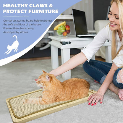 The Purrrfect™ Wallmount – Wooden Cat Scratcher with Sisal Pad & Toy