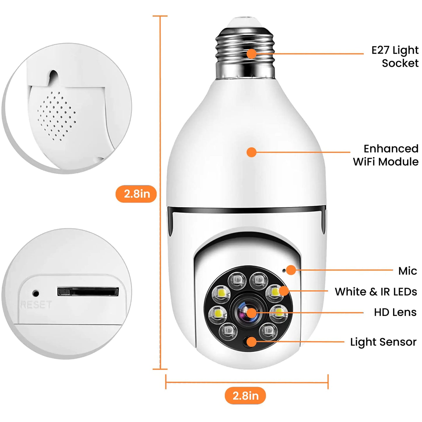 🔐Purrrfectly Secure: 360° Smart Bulb Security Camera