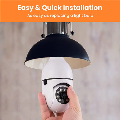 🔐Purrrfectly Secure: 360° Smart Bulb Security Camera