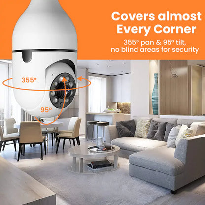 🔐Purrrfectly Secure: 360° Smart Bulb Security Camera